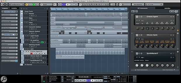 The Cubase Workspace system allows you to master your workflow even on the most compact of monitor systems.