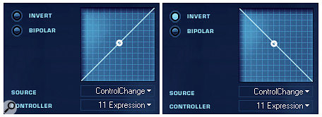 VSL's Vienna Instrument 'Map Control' window can invert incoming MIDI CC data so that pushing your expression controller down makes the instrument volume quieter! VSL's Vienna Instrument 'Map Control' window can invert incoming MIDI CC data so that pushing your expression controller down makes the instrument volume quieter!