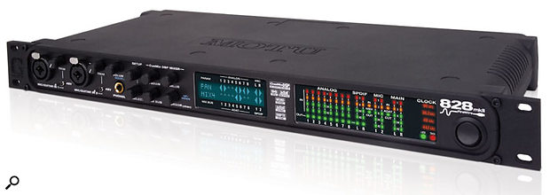 When daisy-chaining Firewire devices, you need to be careful not to exceed the total bandwidth available, and not all device combinations will work successfully. However, just to prove what a single Firewire port can manage, up to four MOTU 828 MkII interfaces can be daisy-chained for up to 80-in/88-out operation at 44.1/48kHz sample rates.