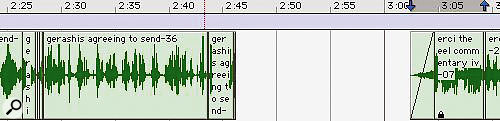 The region at the right has been locked, meaning that it and other regions further to the right will be unaffected by any Shuffle editing taking place to the left. The region at the right has been locked, meaning that it and other regions further to the right will be unaffected by any Shuffle editing taking place to the left.