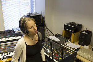 For maximum ’80s-style emotional detachment, and because we only had one microphone, the two halves of our duet vocal were recorded separately.