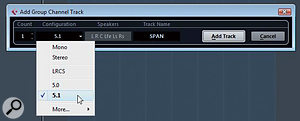 To receive multiple channel signals, your analysis Group track needs to be configured as a 5.1 surround channel.