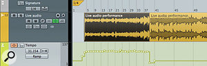 If the TDP thinks it has found a significant tempo change, you might need to split the audio file and process it in sections. Note also that a Signature track has been added to the project. If the TDP thinks it has found a significant tempo change, you might need to split the audio file and process it in sections. Note also that a Signature track has been added to the project.