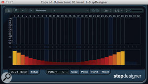 Changing the Step Length setting — in this case set to 1/2 — provides further variation. Changing the Step Length setting — in this case set to 1/2 — provides further variation.