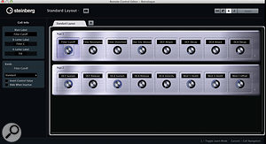 The Remote Control Editor (RCE) panel allows you to link RCE virtual controls to VSTi virtual controls.