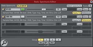 The Static & Match dialogue where the EQ matching can be configured. The Static & Match dialogue where the EQ matching can be configured.