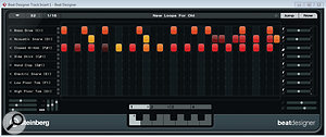The Beat Designer window has been resized to show all 32 steps used in the current pattern. The Beat Designer window has been resized to show all 32 steps used in the current pattern.
