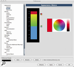 Cubase allows you to change the appearance and behaviour of its meters.