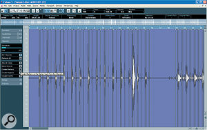 Having generated Hitpoints on my duplicate kick part, I now hit 'Create Markers' to copy them to the Marker track.