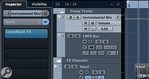 Sending several instruments from your mix to a Group Track and then applying a single instance of LoopMash FX can be very effective. Sending several instruments from your mix to a Group Track and then applying a single instance of LoopMash FX can be very effective.