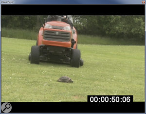 The Video Player window showing a video containing burnt‑in timecode. The Video Player window showing a video containing burnt‑in timecode.