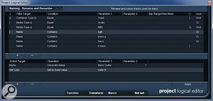 Example PLE settings for a preset to rename and colour-code all bass guitar tracks. Example PLE settings for a preset to rename and colour-code all bass guitar tracks.