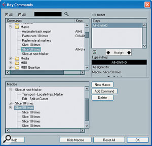 Because Macros can contain other Macros, it's easy to set up one that repeatedly moves to the next marker and slices there.