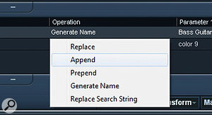 The PLE provides plenty of options when renaming tracks. The PLE provides plenty of options when renaming tracks.