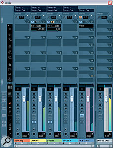 In these screens, you can see a more flexible and powerful way of implementing side‑chained ducking within Cubase, by setting up a Gate plug‑in in an FX Channel, to operate as a send effect. In these screens, you can see a more flexible and powerful way of implementing side‑chained ducking within Cubase, by setting up a Gate plug‑in in an FX Channel, to operate as a send effect.