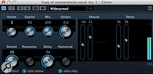 Used with a little care, the Cloner plug‑in can create some very usable stereo-widening effects with sources such as guitars and vocals.
