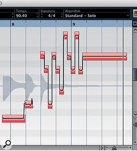 With pinch harmonics added to some notes (in a separate track) and the short 'tapping' section at the end, the lick is much more interesting. Just make sure you convert your duplicate audio clip into a 'real copy' before isolating the notes to create the pinch harmonics!