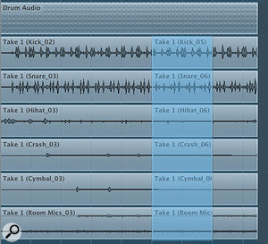 With Group Editing enabled for a Folder, any edits you apply to one track are applied automatically to the others. With Group Editing enabled for a Folder, any edits you apply to one track are applied automatically to the others.