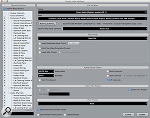 The Channel Batch Export option in the Export Audio Mixdown dialogue box makes audio-only archives very easy to generate. The Channel Batch Export option in the Export Audio Mixdown dialogue box makes audio-only archives very easy to generate.