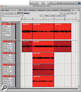 Combine Auto-record, Memory Cycle and Overdub mode and you have the launch pad for DP's comping feature. Combine Auto-record, Memory Cycle and Overdub mode and you have the launch pad for DP's comping feature.