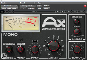 Waves' Aphex Vintage Aural Exciter was used to add extra 'air' to the vocal. Waves' Aphex Vintage Aural Exciter was used to add extra 'air' to the vocal.