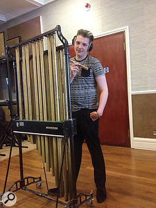 John Newman, recording tubular bells in RAK Studio 1.