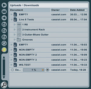 A collection of shared Live Sets and the beginning of an upload. A collection of shared Live Sets and the beginning of an upload.