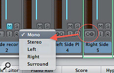 Selecting the playback mode on Channel Strips. Selecting the playback mode on Channel Strips.