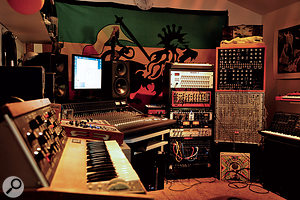 The control room of Paul Wagorn's studio, in which he recorded and mixed the original version of 'Run Run Run'.