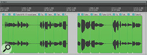 Here you can see James's original vocal comp for the song's first verse. Notice the 'blackout' between the second and third phrases.