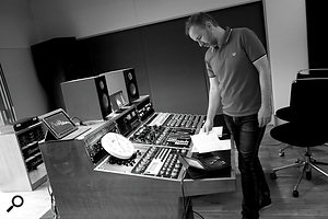 Stuart Hawkes at his mastering desk in Metropolis. Stuart Hawkes at his mastering desk in Metropolis.