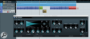 Multing out a note to another track allows effects and processes to be performed on a per‑note basis.