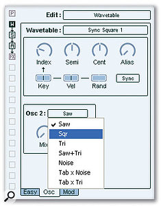 As well as FM (not shown), Hypersonic 2 features subtractive analogue-style synthesis, sample playback and wavetable synthesis. As well as FM (not shown), Hypersonic 2 features subtractive analogue-style synthesis, sample playback and wavetable synthesis.