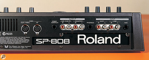 Roland SP808 I/O connections.