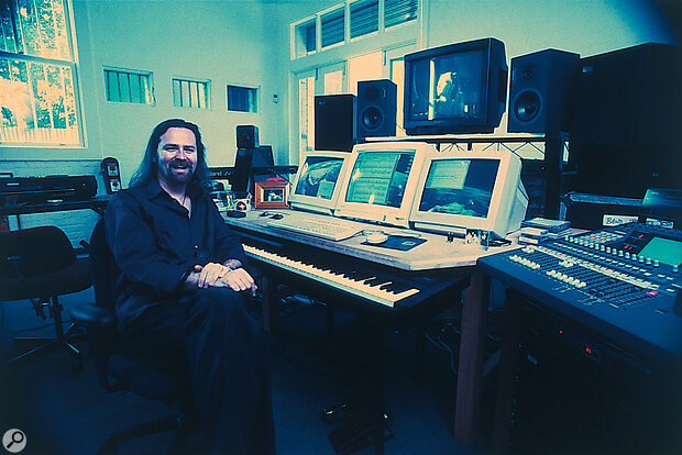 David with his Pro Tools/Logic Audio/video playback system.