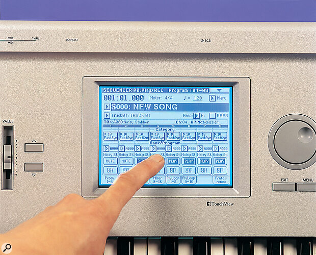 The Triton's sequencer is similar to that of the Trinity, but is expanded to store over 100,000 notes and 200 songs.