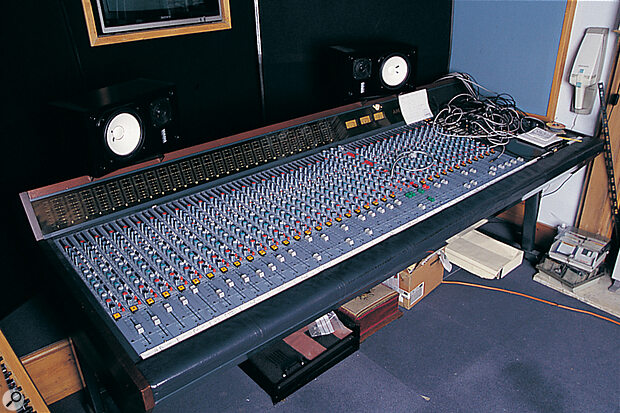 Hackett's Amek desk and Yamaha NS10m monitors.