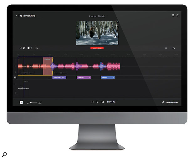 Amper uses artificial intelligence to automatically generate a soundtrack to your video. 