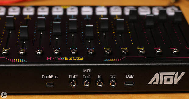 With most of the I/O on the front panel things are pretty simple at the back of the unit, with just a USB‑C port and four 3.5mm sockets for MIDI Out (x2), MIDI in and I2C. Alongside these is the mysteriously labelled ‘PunkBus’, which looks very like a micro‑USB port. A hint at future plans, perhaps?