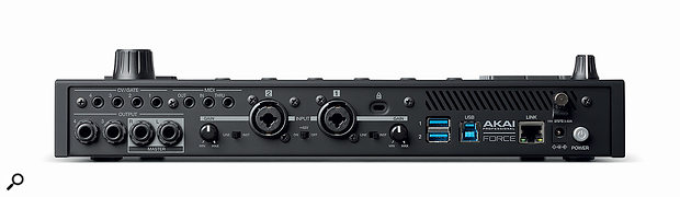 The Force's rear panel is equipped with 3.5mm CV/gate outputs, 3.5mm MIDI in, out and thru sockets, four quarter-inch audio outputs, two XLR/jack 'combi' inputs with gain controls, three USB ports and an Ethernet port.