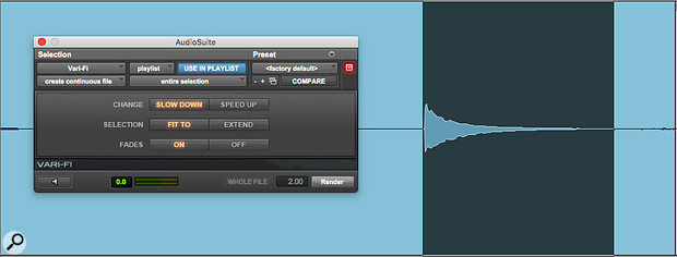 Offline plug‑ins such as the venerable Pro Tools Vari-Fi can be used to apply tape stop effects to the raw audio. When fed through an amp simulator, this can achieve quite a neat dive-bomb effect.