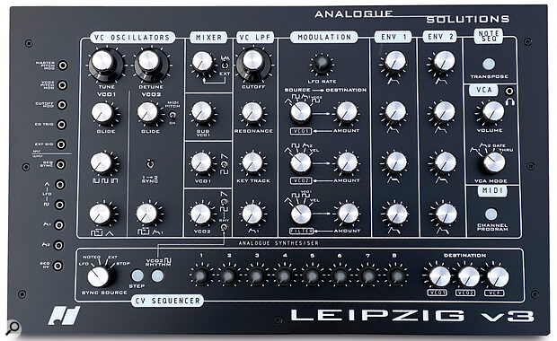 Along with a number of subtle front panel adjustments, the main difference between the Leipzig S and the V3 are the loss of the rack ears and the addition of patch points on the left‑hand side.