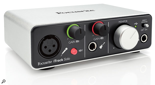 Focusrite iTrack Solo audio interface.