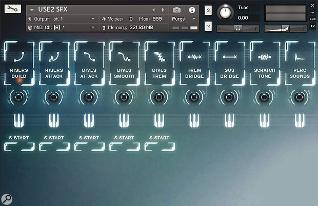 You can use the ‘sample start’ control to alter the starting point of some of the played effects.