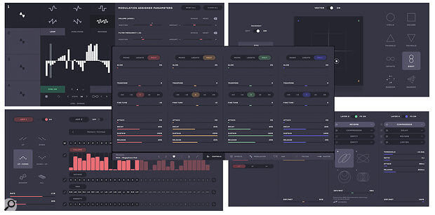 Soundbox provides lots of user‑friendly options for sound design including modulation, automated sound blending, arpeggiators, effects and – centre‑front – per‑layer mixing and ADSR envelopes.