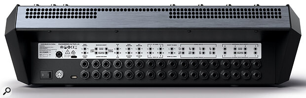 Down with D‑subs: the BiG SiX’s line‑level I/O is all on balanced quarter‑inch jacks. The all‑important USB‑C socket lurks next to the PSU input, bottom left.