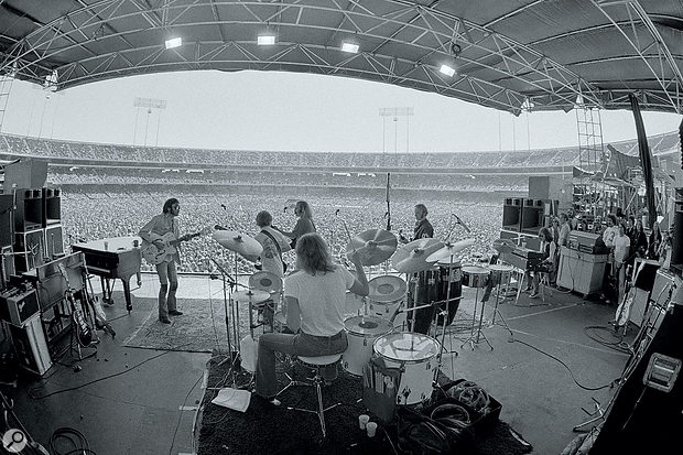 Crosby, Stills, Nash & Young’s performances on the tour featured seven musicians and numerous instrument changes. It was Elliot Mazer’s job to capture all this on tape.Photos: Joel Bernstein