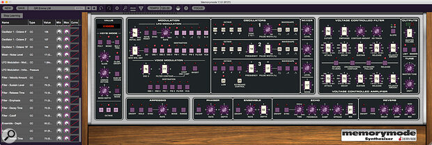 The flexible MIDI Learn system provides enormous possibilities for remote programming, performance and automation.