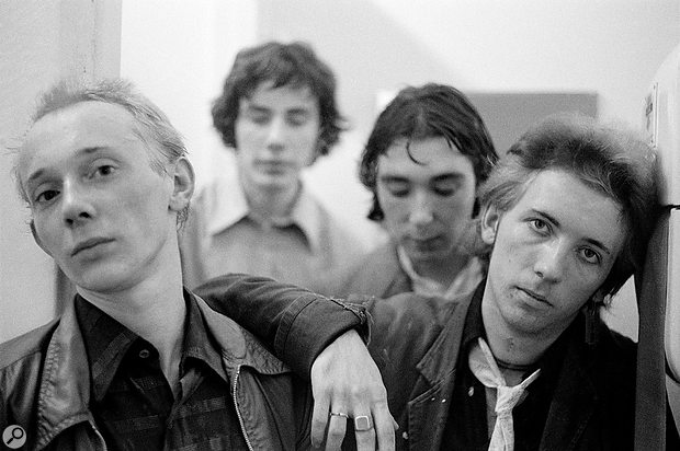 Buzzcocks, early 1977. From left to right: Howard Devoto, John Maher, Steve Diggle, Pete Shelley.