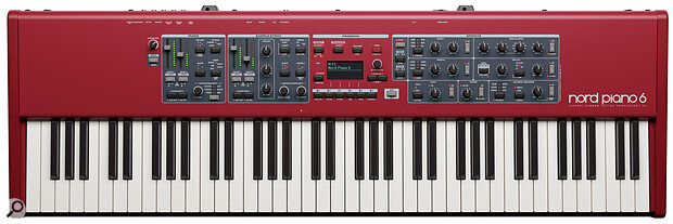The Nord Piano 6 73 measures 1069 x 349 x 121mm and weighs 16.2kg. To misquote Henry Ford, it’s available in any colour you like so long as it’s red.